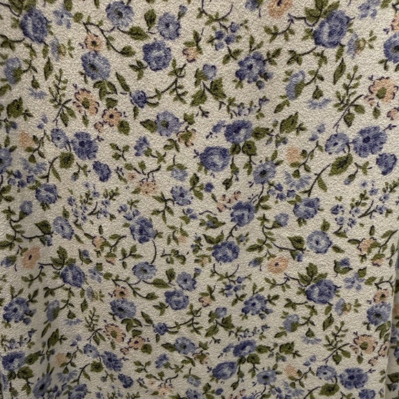 Reformation Sigmund Floral Long Sleeve Dress - Cream,Blue and Green Floral Sz 8 - Picture 8 of 9